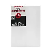 12 Pack 5" x 7" Super Value Canvas by Artist's Loft®