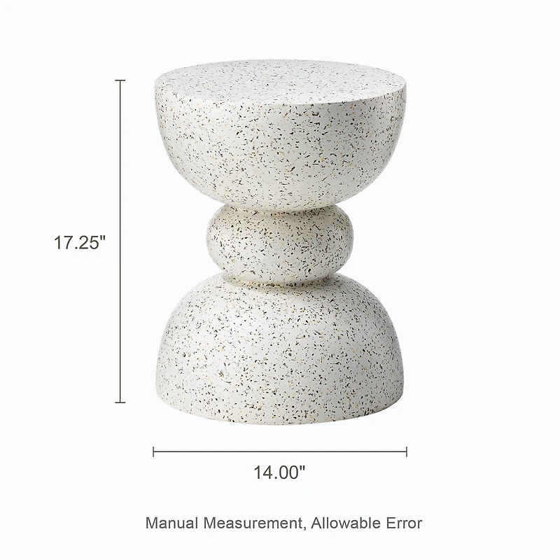 Glitzhome® 17.25" Terrazzo Garden Accent Stool