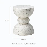 Glitzhome® 17.25" Terrazzo Garden Accent Stool