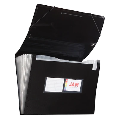 JAM Paper 10" x 15" Legal Size 13 Pocket Plastic Expanding File Accordion Folder