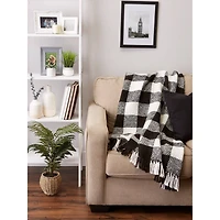 DII® Black & White Check Acrylic Woven Throw