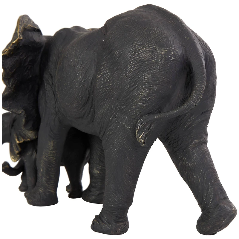14" Bronze Elephant Family Sculpture