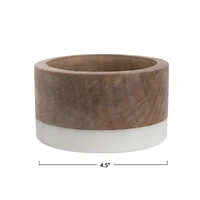 Hello Honey® Mango Wood & Marble Bottle Holder