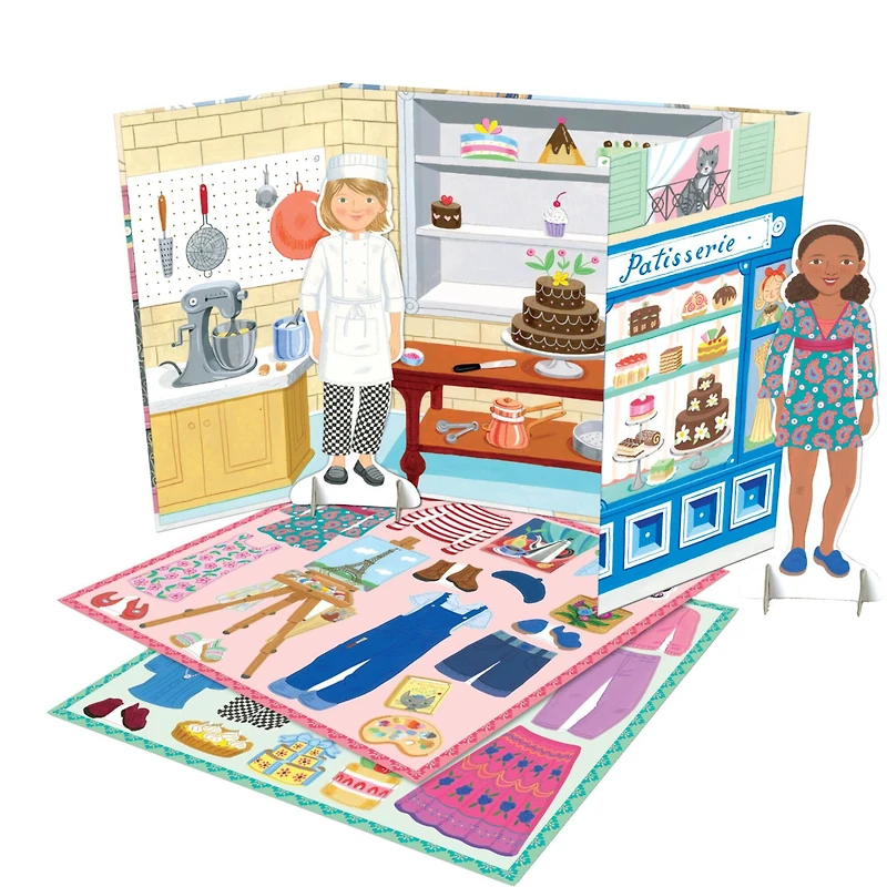 eeBoo Baker & Painter Paper Dolls Reusable Set