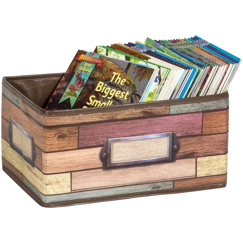 Teacher Created Resources Reclaimed Wood Design Storage Bin, 2ct.