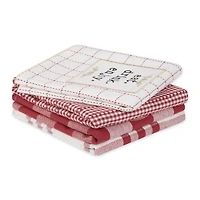 Barn Red Farm To Table Embellished Dishtowel (Set of 4)