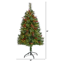 4ft. Pre-Lit Mixed Pine Artificial Christmas Tree, Clear LED Lights