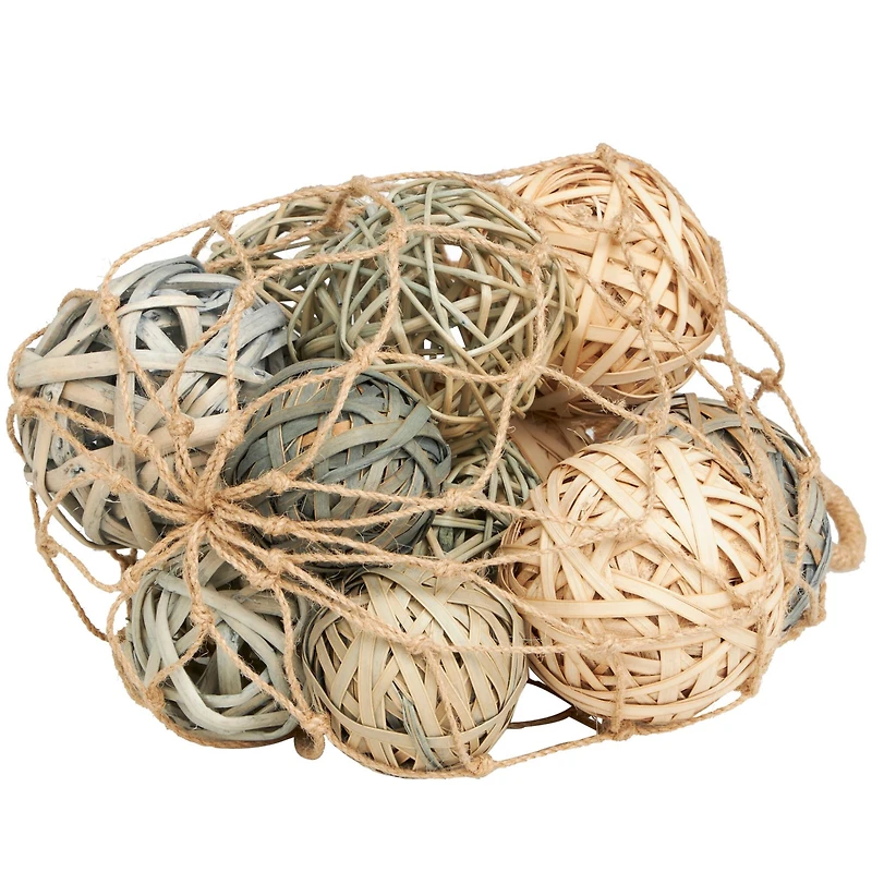 Cream Dried Plant Natural Foliage with Fishnet Bag