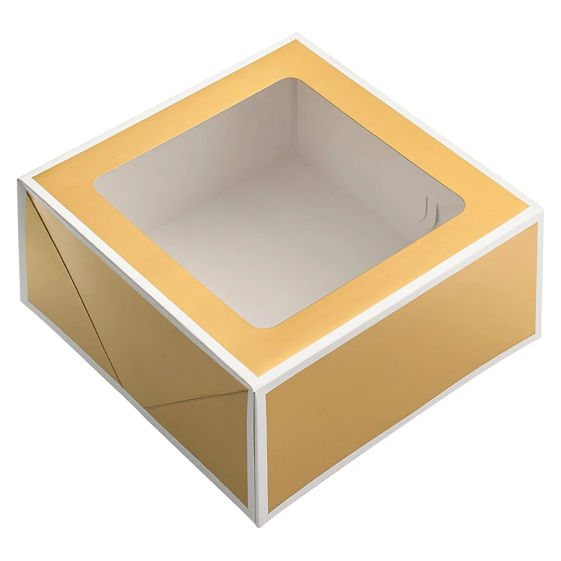 6 Packs: 3 ct. (18 total) Gold Treat Boxes with White Trim by Celebrate It®