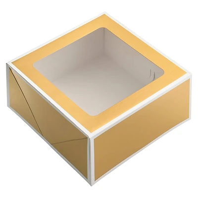 6 Packs: 3 ct. (18 total) Gold Treat Boxes with White Trim by Celebrate It®