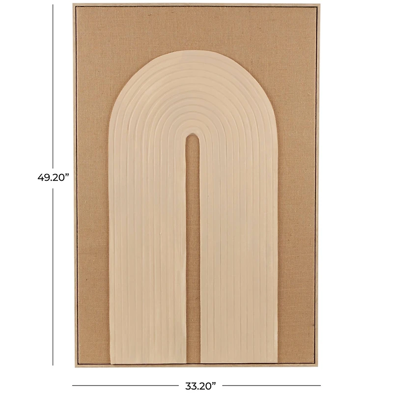 Brown Polyester Geometric Home Wall Decor with Tan Layered Arch