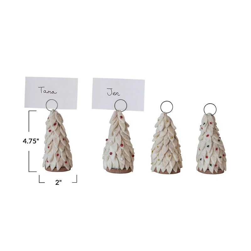 Hello Honey® Felt Wool Christmas Tree Place Card & Photo Holder Set