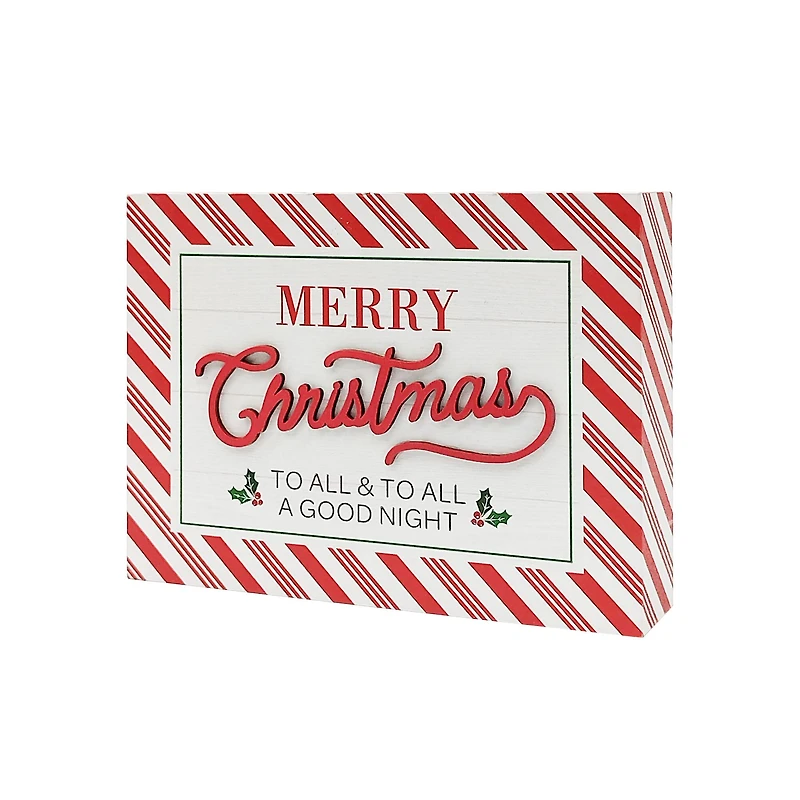 7.75" Red & White Merry Christmas To All Sign Tabletop Décor by Ashland®