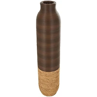 40" Dark Brown Seagrass Handmade Vase