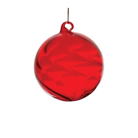 Red Swirl Glass Ornaments Set