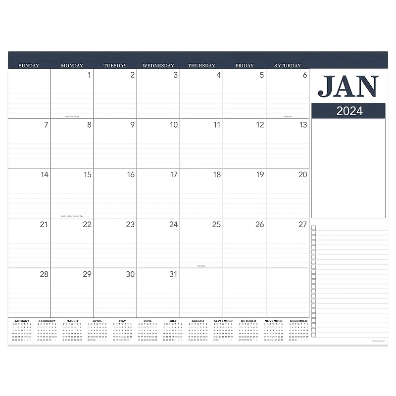 TF Publishing 2024 Professional Large Desk Pad Monthly Blotter Calendar