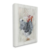 Stupell Industries Farm Chicken in Traditional Brim Hat Chic Bird Canvas Wall Art