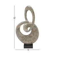 30" Gray Capiz Shell Abstract Sculpture