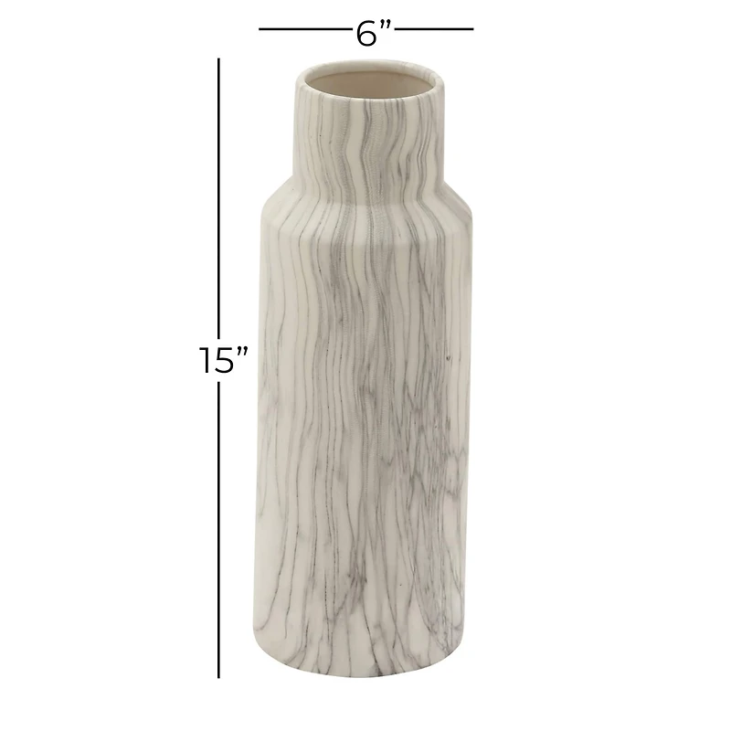 White Stoneware Contemporary Vase