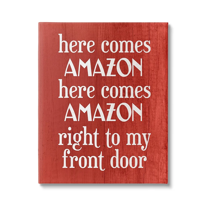 Stupell Industries Here Comes Amazon Funny Song Canvas Wall Art