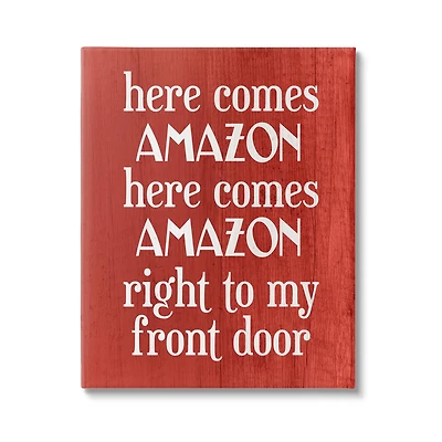 Stupell Industries Here Comes Amazon Funny Song Canvas Wall Art