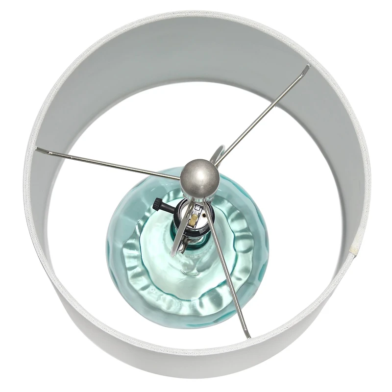 Lalia Home 23" Glass Table Lamp with White Fabric Shade