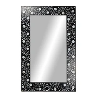 Black Wood Wall Mirror, 47" x 30"
