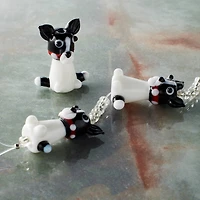 Black & White Lampwork Glass Dog Beads by Bead Landing™