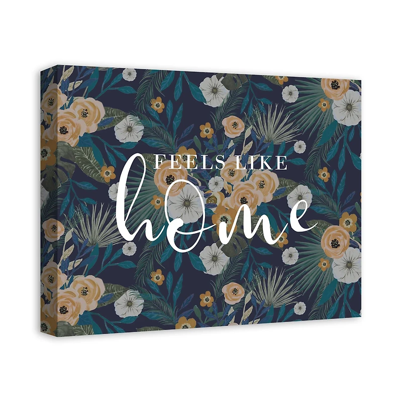 Feels Like Home Tropical Floral Canvas Wall Art