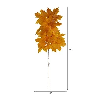 38" Yellow Autumn Maple Leaf Stem, 6ct.