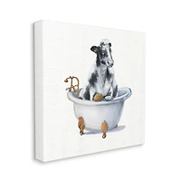Stupell Industries Dairy Cow in Bathtub Country Farm Animal Canvas Wall Art