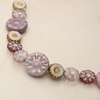Lavender Garden Czech Glass Flat Round Bead Mix by Bead Landing™