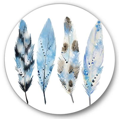 Designart - Blue Boho Feathers I