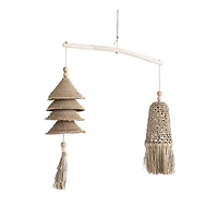 Hello Honey® Natural Wood & Hand-Woven Seagrass & Rattan Wall Hanging