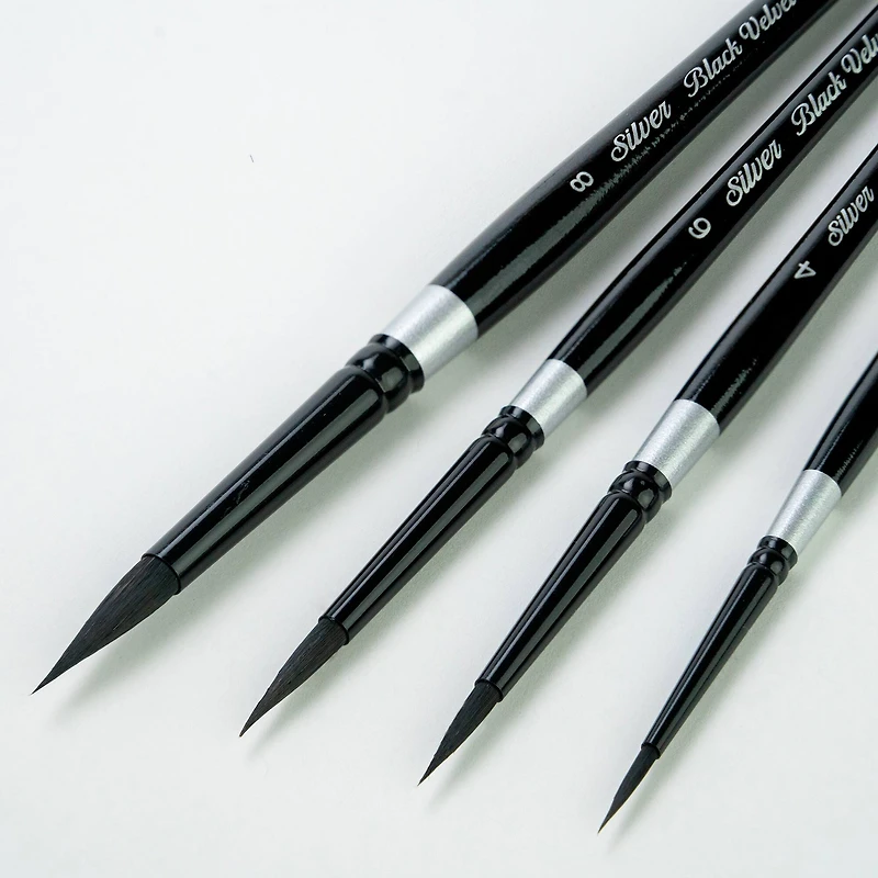 Silver Brush Limited Black Velvet® Round Brushes Set