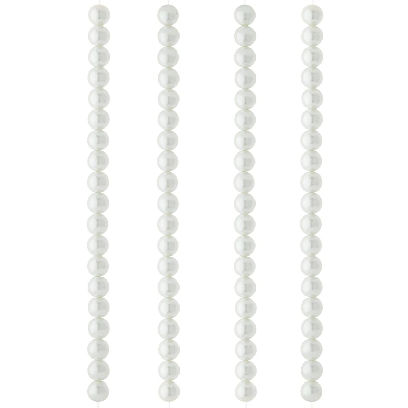 9 Packs: 72 ct. (648 total) Glass White Pearl Round Beads, 10mm by Bead Landing™
