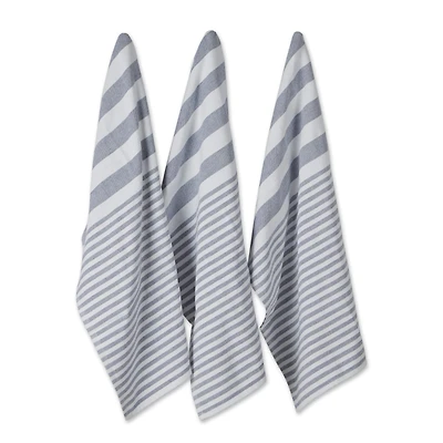 DII® French Blue Nautical Stripe Terry Dishtowels, 3ct.
