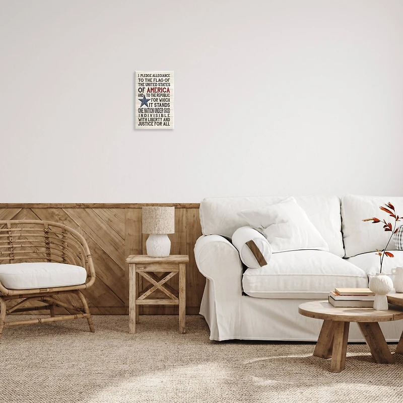 Stupell Industries Pledge of Allegiance Patriotic Wall Plaque Art