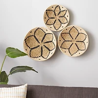 Set of 3 Brown Wood Boho Style Wall Decor 20", 18", 15"