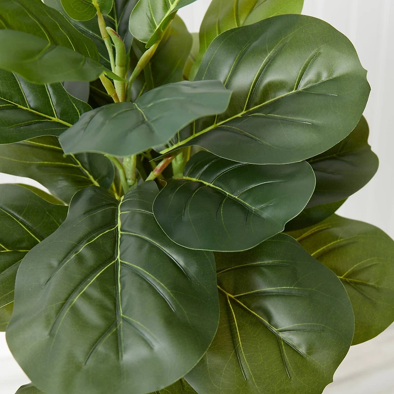 3ft. Artificial Fiddle Leaf Fig Tree With Handmade Cotton & Jute Woven Planter Set DIY Kit