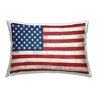 Stupell Industries Patriotic American Flag, Patriotic American Flag Outdoor Printed Pillow