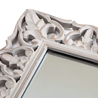 Habitat Calie 25" Distressed Gray Mirror with Carved Botanical Frame
