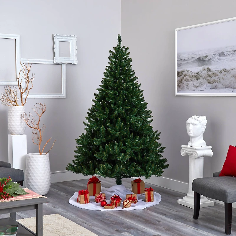 7ft. Pre-Lit Northern Rocky Spruce Artificial Christmas Tree, Clear LED Lights