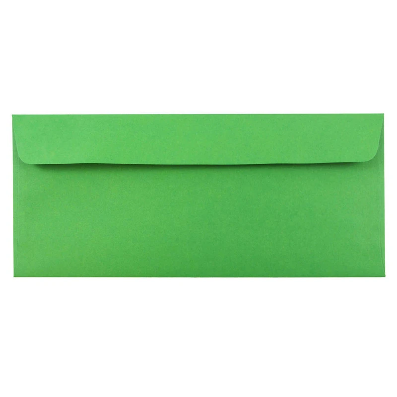 JAM Paper 4.125" x 9.5" Green Peel & Seal Closure Business Envelopes