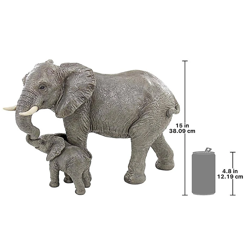Design Toscano 15" Herd Mentality Mother & Calf Elephant Statue
