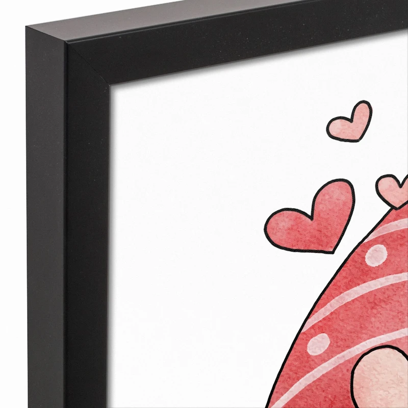 Gnome-body Loves You Like Me 13.73" x 19.73" Black Framed Canvas