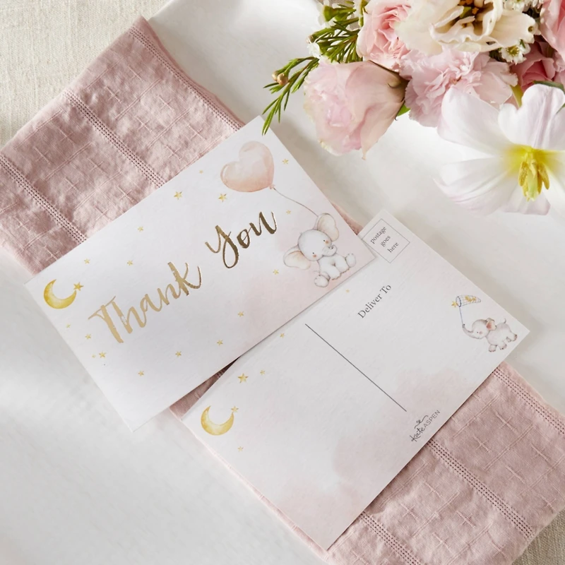 Kate Aspen® Pink Elephant Baby Shower Invitation & Thank You Card Bundle