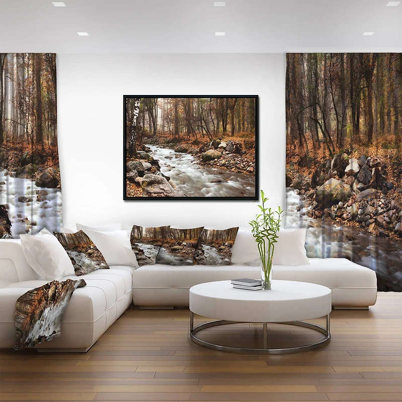 Designart - Stream in Autumn Forest