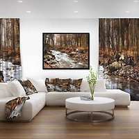 Designart - Stream in Autumn Forest