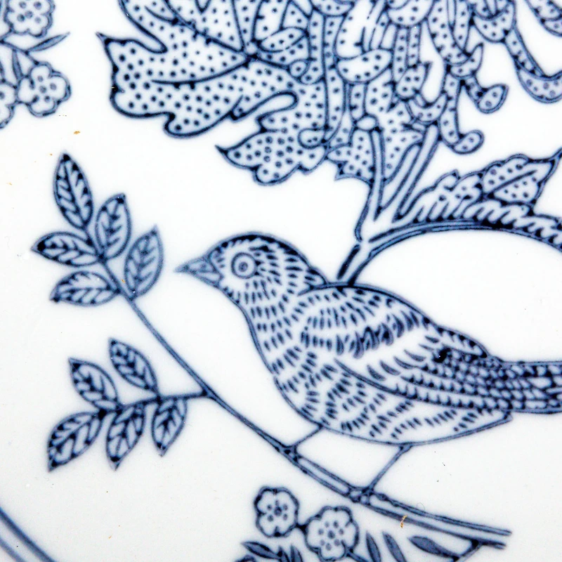 Hello Honey® 10" Blue & White Aviary Garden Stoneware Bowl